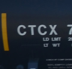 Picture of the name CTCX from a tanker / Photo du nom CTCX pris sur un wagon citerne