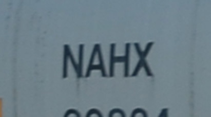 Picture of the NAHX name from a hooper car / Photo du nom NAHX pris sur un wagon trmis couvert