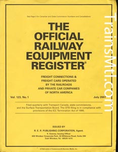 picture of front of book 'The official railway equipment register' / Photo du livre 'The official railway equipment register'